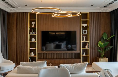 Custom Living Room Entertainment Center remodel in Livermore.